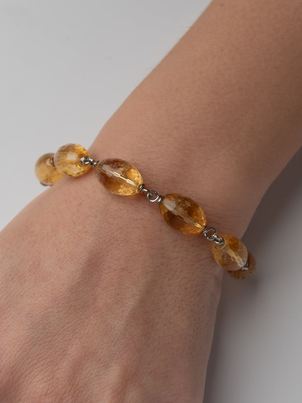 Citrine Tube Bracelet with Wing