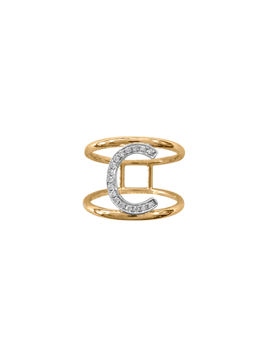 Fiorina Jewellery Diamond and Gold Alphabella Ring C