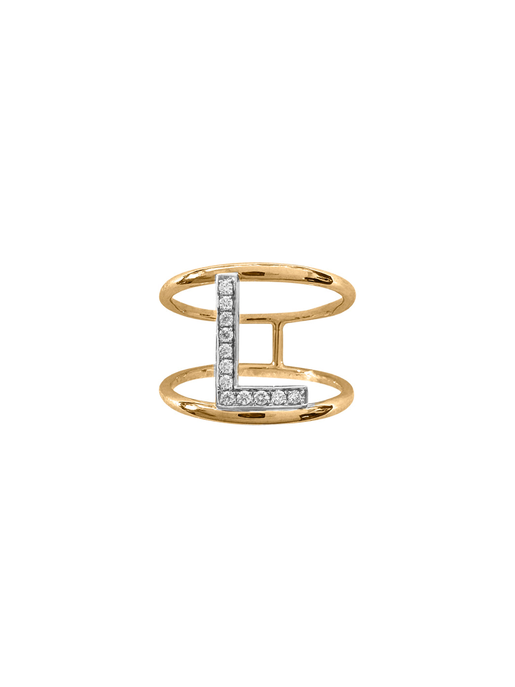 Fiorina Jewellery Diamond and Gold Alphabella Ring L