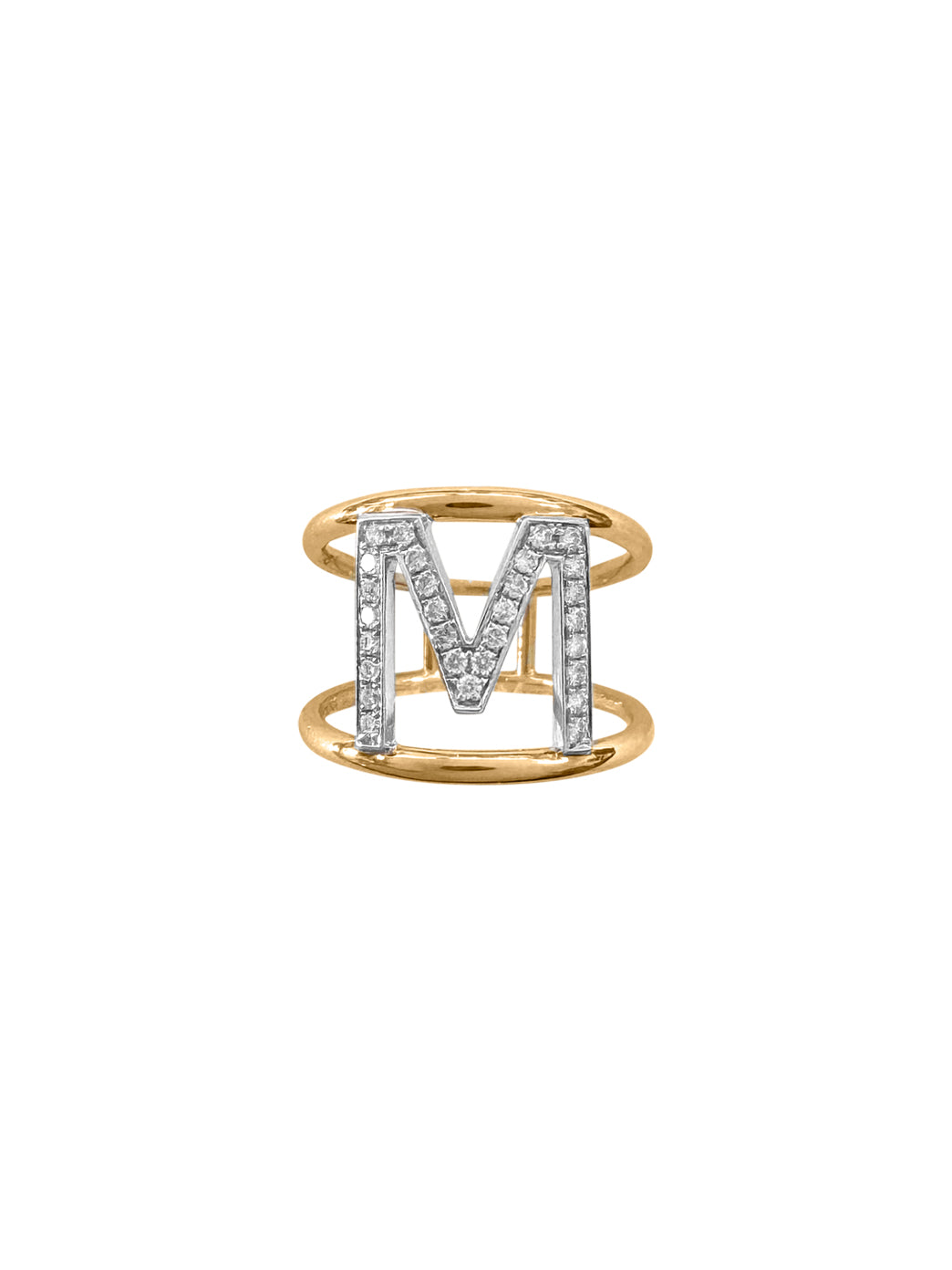 Fiorina Jewellery Diamond and Gold Alphabella Ring M