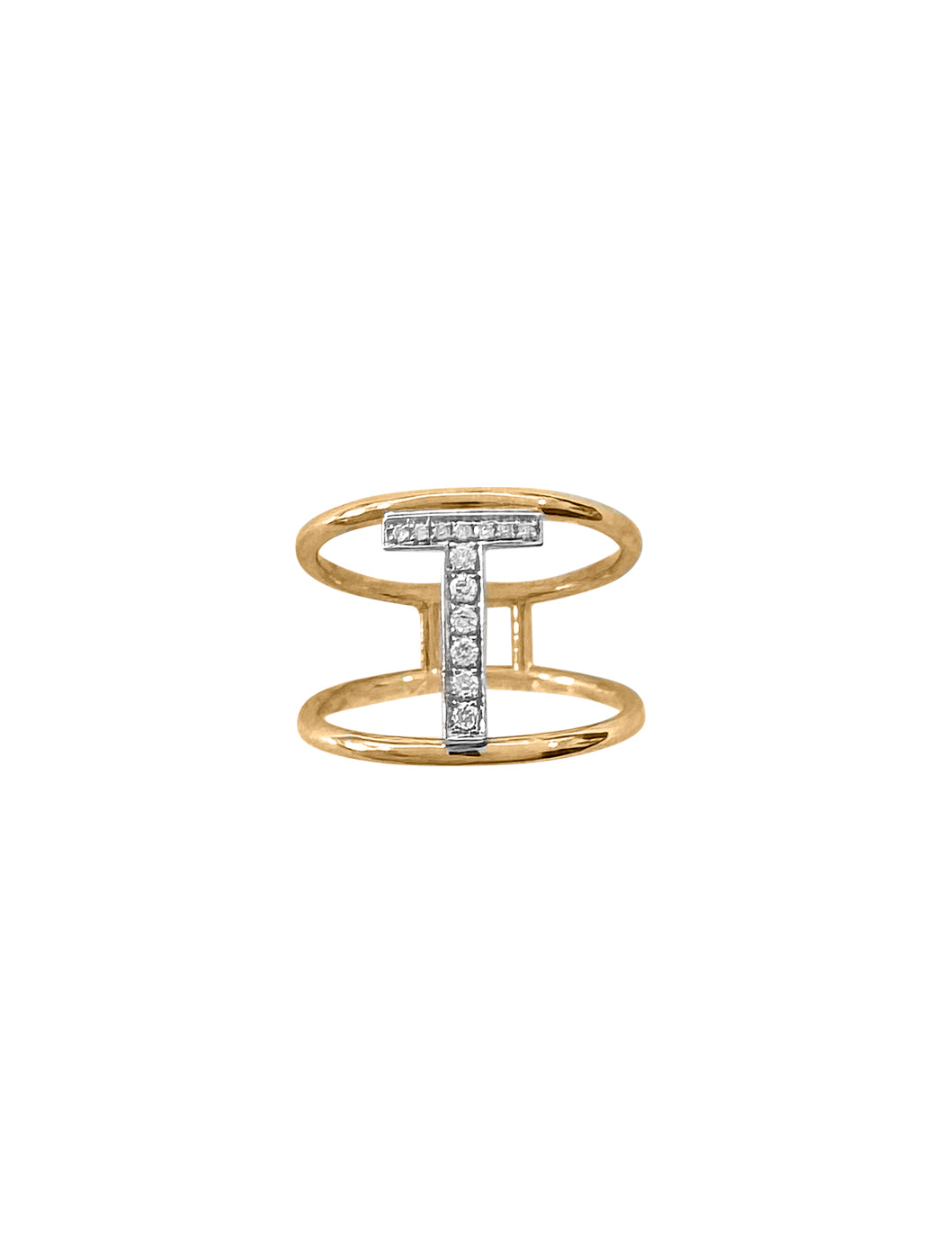 Fiorina Jewellery Diamond and Gold Alphabella Ring T