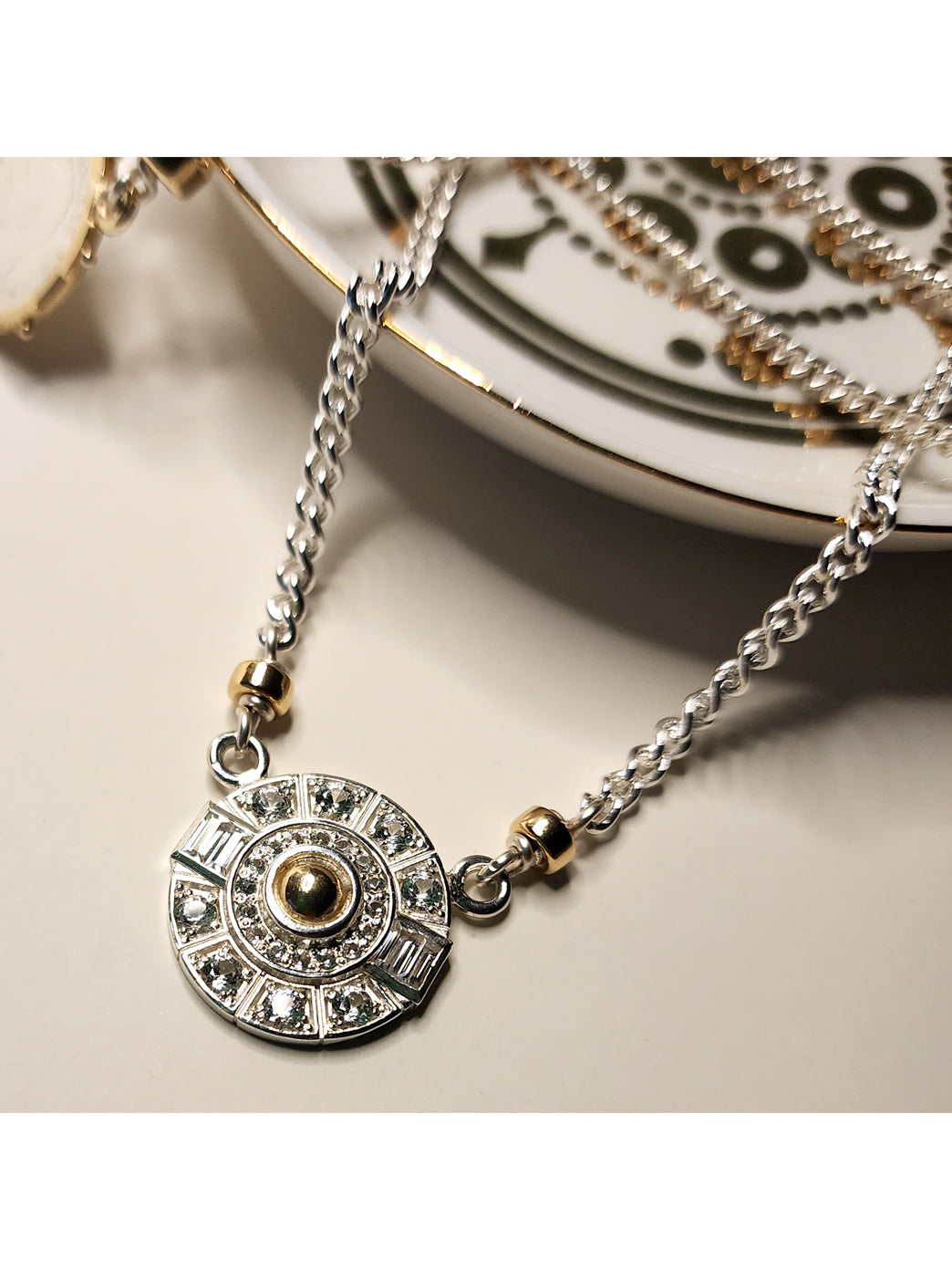 Fiorina Jewellery Aztec Necklace Aquamarine