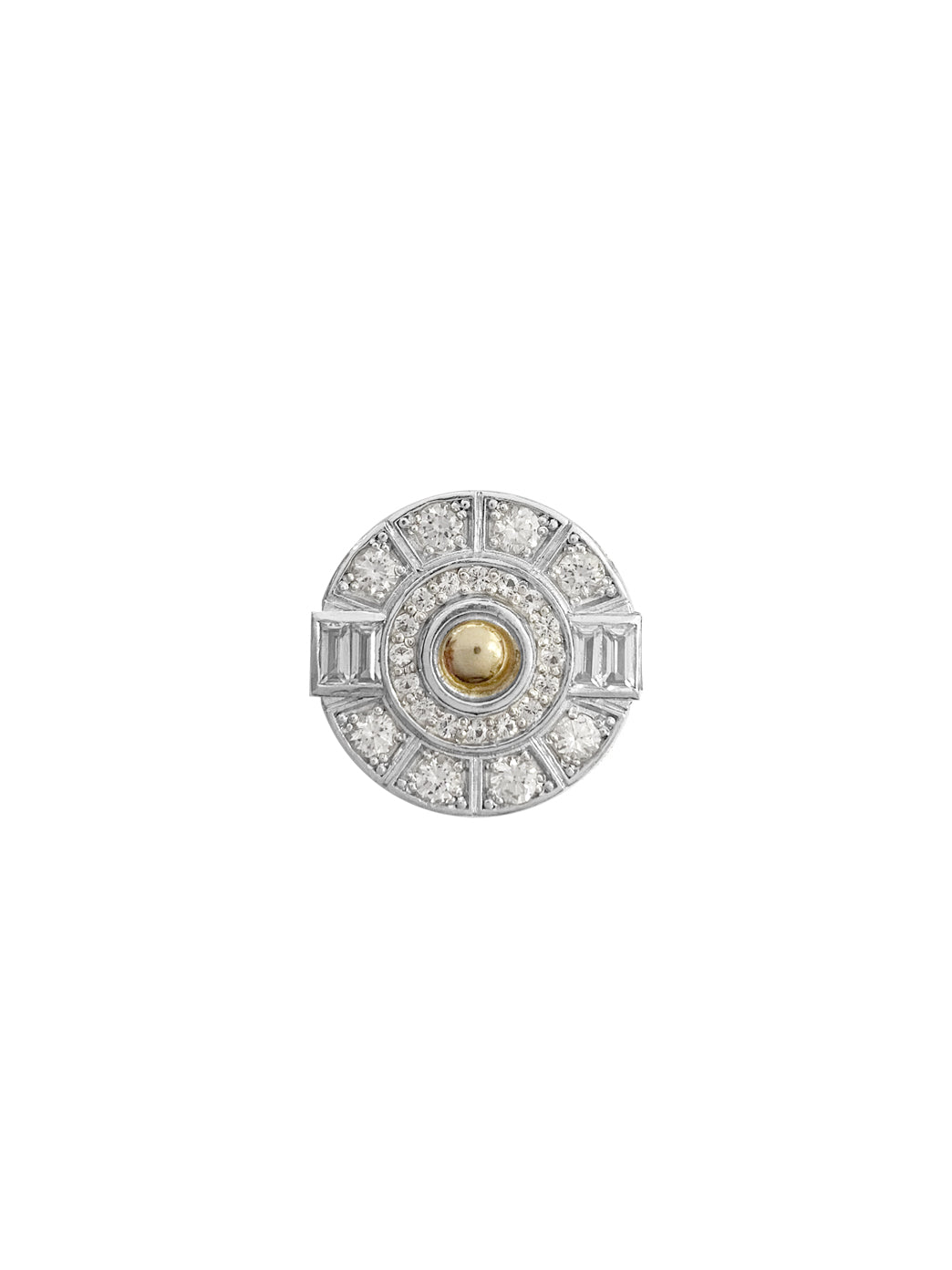 Fiorina Jewellery Aztec Ring White Spinel