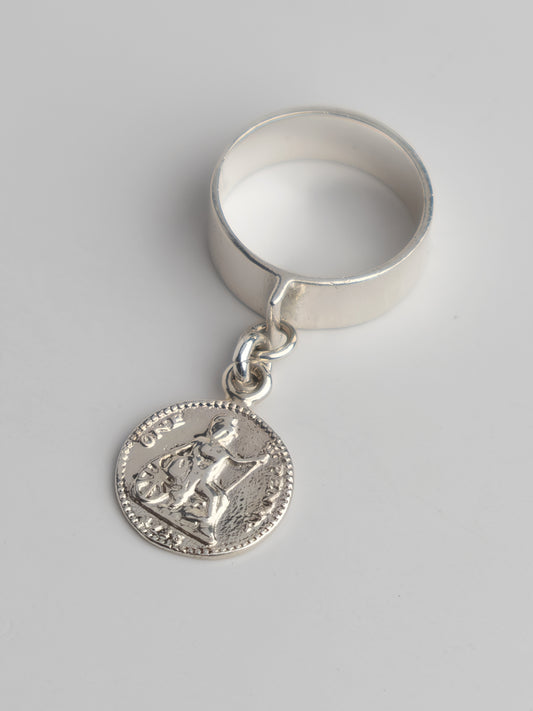 Coin Flip Pinkie Ring