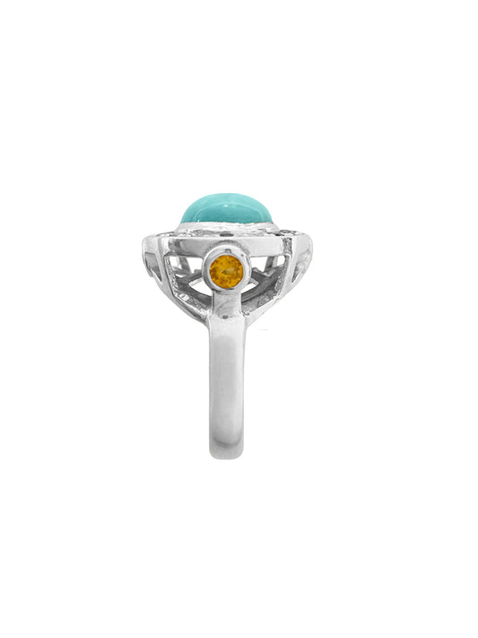 Fiorina Jewellery Delphine Ring Turquoise Shank View