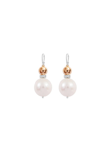 Gold Pearl Elite Double Ball Earrings