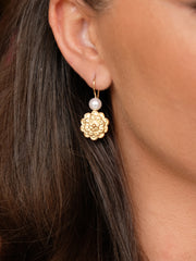 Fiorina Jewellery Gold Dahlia Earrings Model