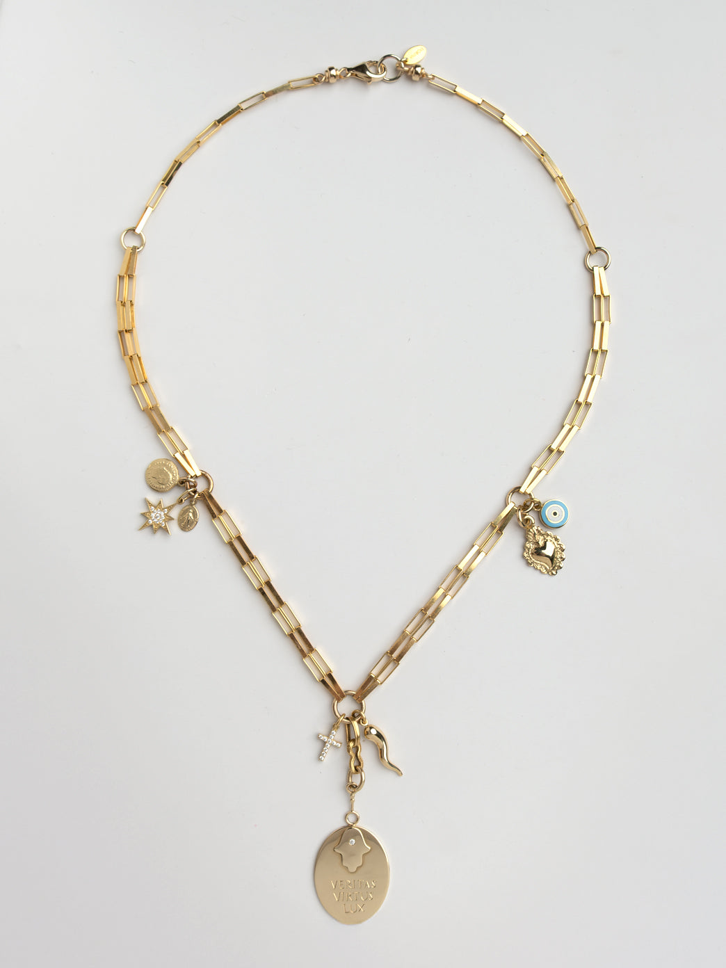 Gold Pax Double Chain Necklace