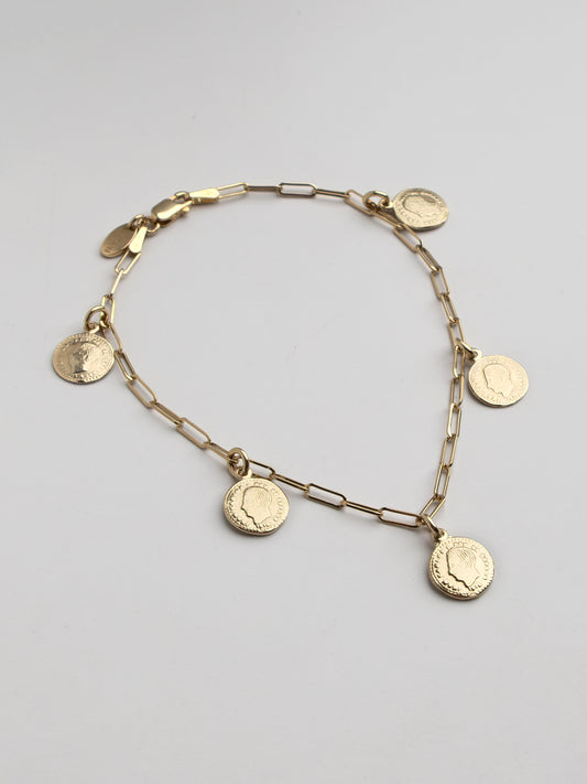 Fiorina Jewellery Gold Petit Gypsy Coin Bracelet