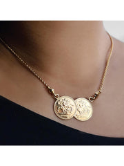 Fiorina Jewellery Gold Saint George Necklace Model