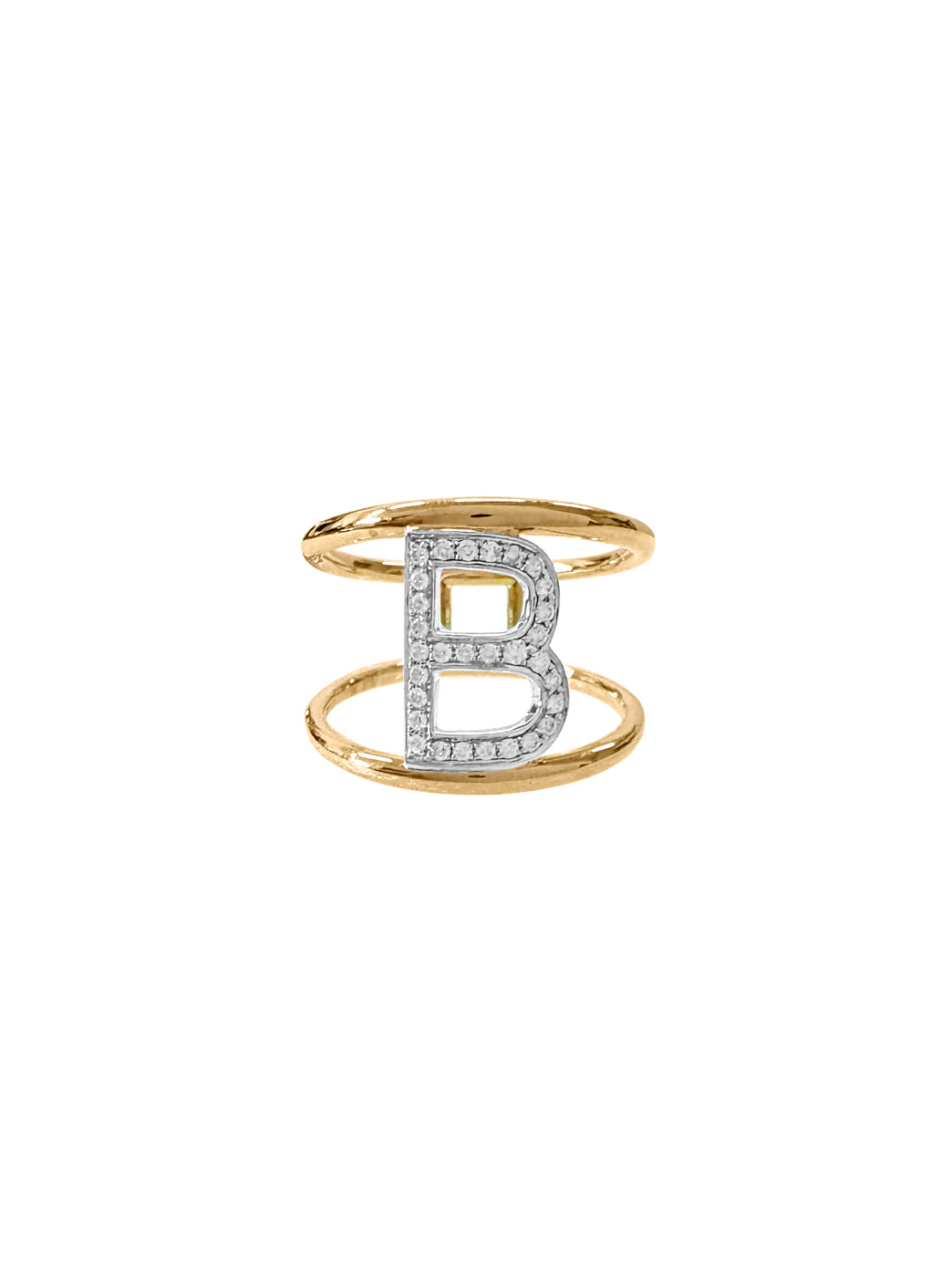 Gold and Diamond Alphabella Ring