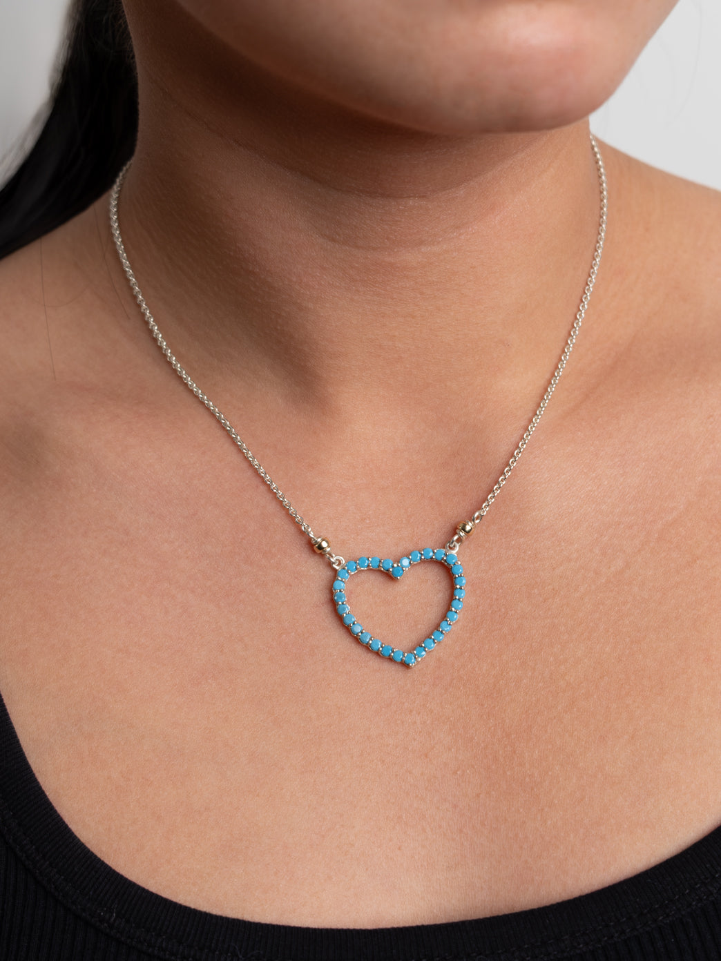 Fiorina Jewellery Heart Love Necklace Turquoise