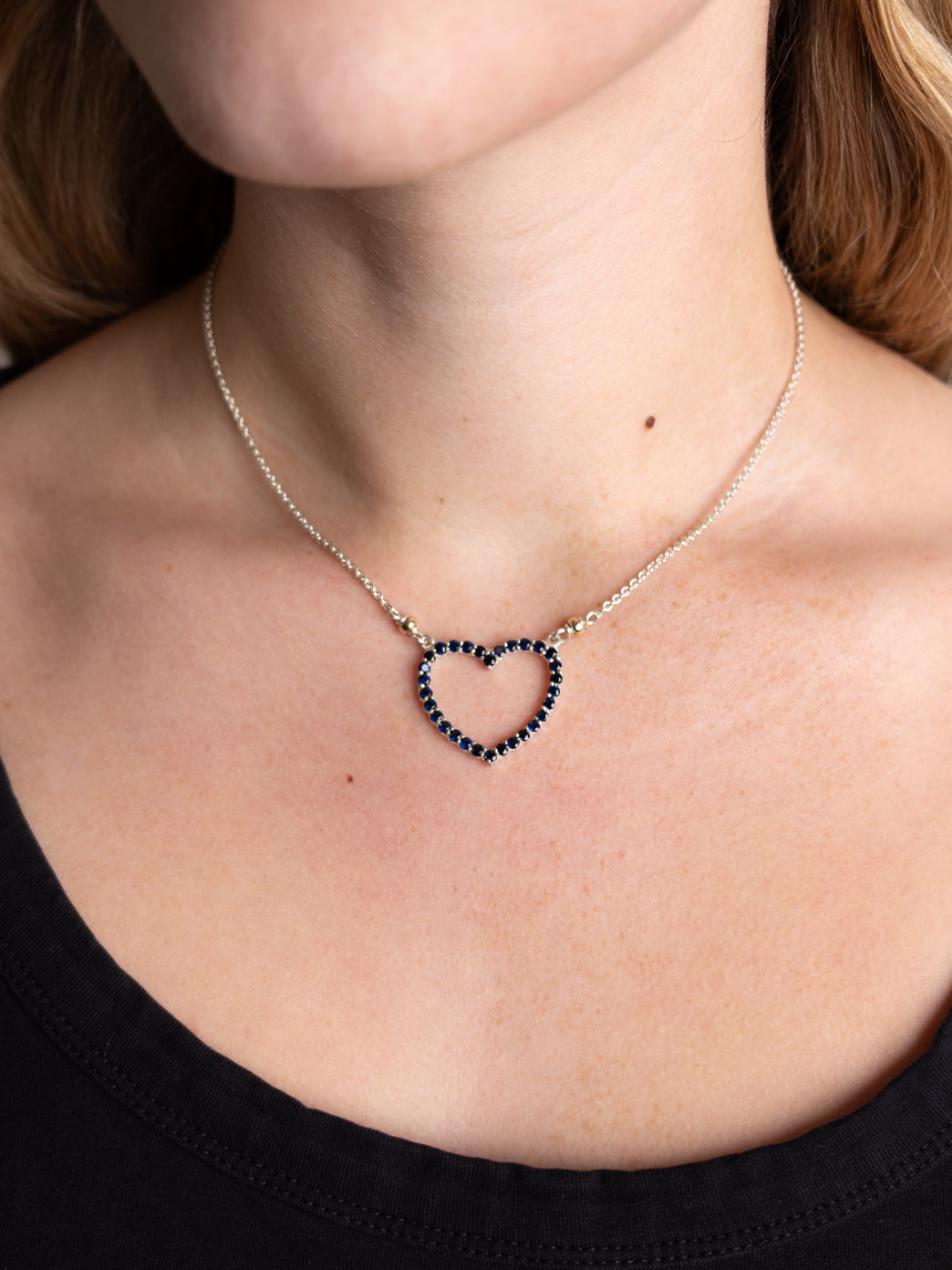 Fiorina Jewellery Heart Love Necklace Blue Sapphire