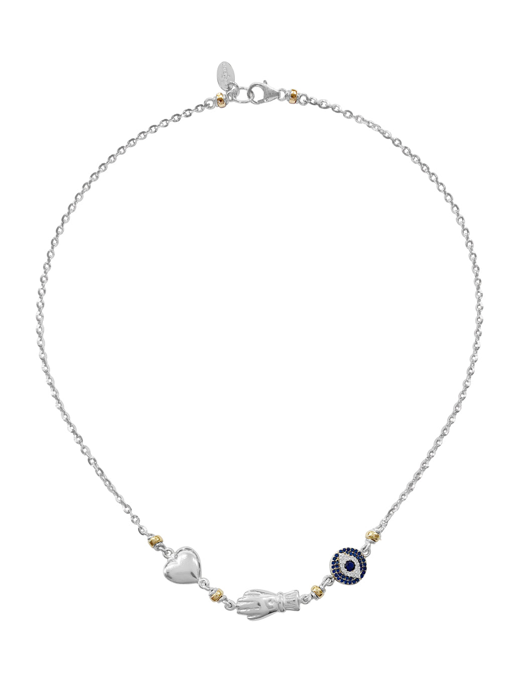 Fiorina Jewellery Jumbo Mosaic Necklace - Heart Hand Eye