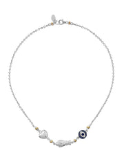 Fiorina Jewellery Jumbo Mosaic Necklace - Heart Hand Eye