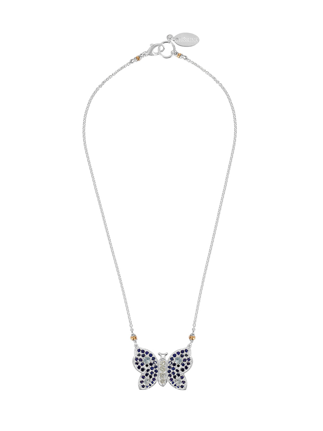 Fiorina Jewellery La Vie Butterfly Necklace Blue Sapphire