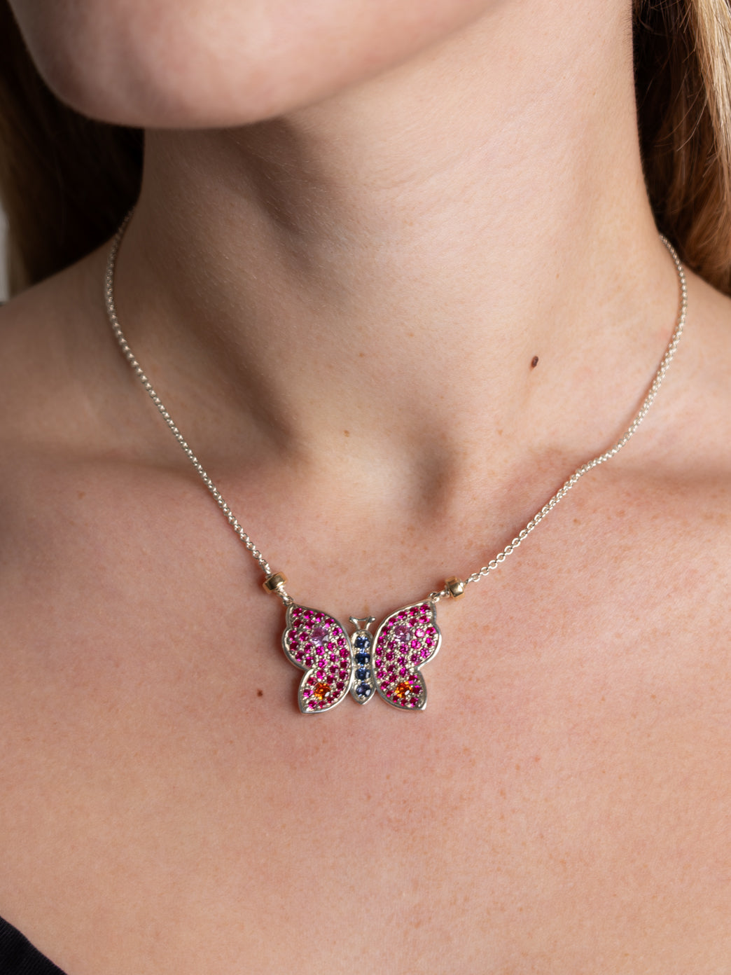 Fiorina Jewellery La Vie Butterfly Necklace Ruby