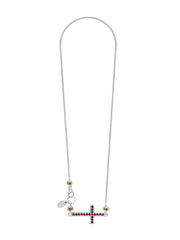 Fiorina Jewellery Le Petit Cross Necklace Ruby