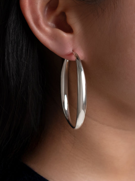 Fiorina Jewellery Mirror Oval Hoop Earrings