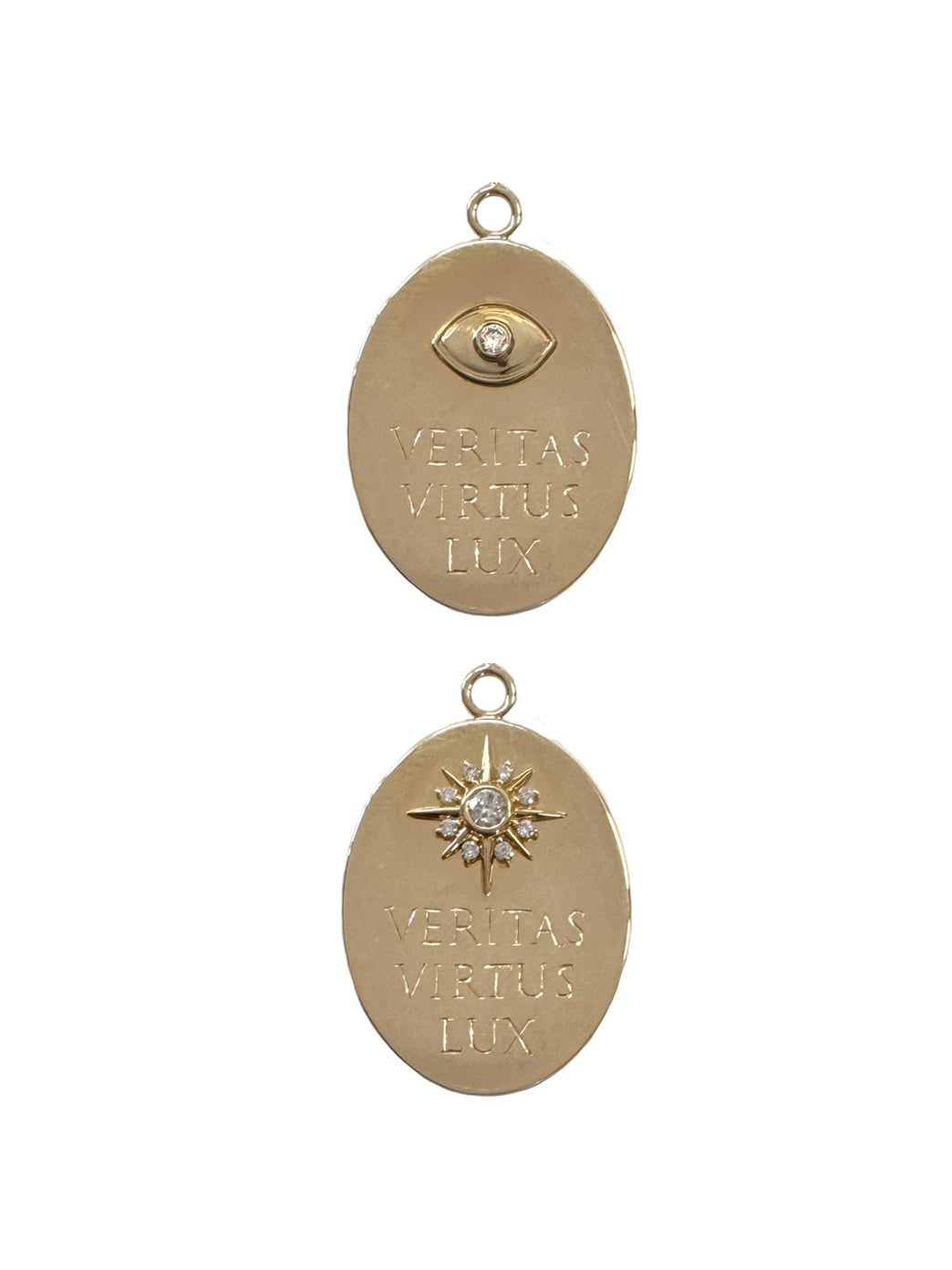 Gold Pax Oval Pendant Necklace