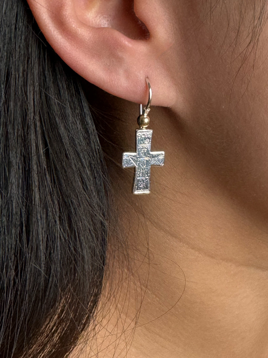 Fiorina Jewellery Short Ottoman Cross Earrings