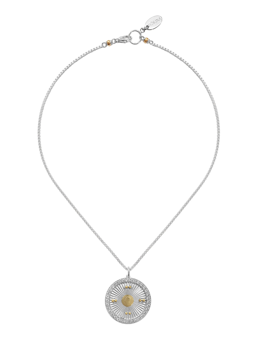 Gold and Silver Sunray Necklace