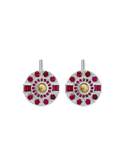 Fiorina Jewellery Aztec Earrings Ruby