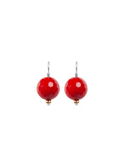 Fiorina Jewellery Red Coral Ball Earrings