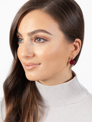 Fiorina Jewellery Magenta Ball Earrings Model