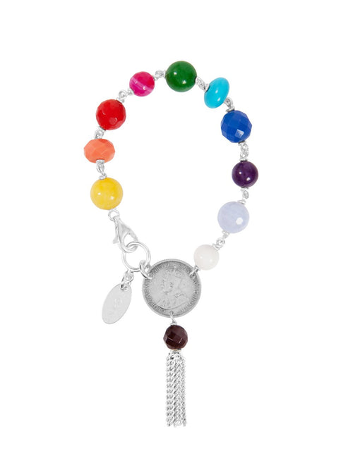 Fiorina Jewellery Chakra Rosary Tassel Bracelet