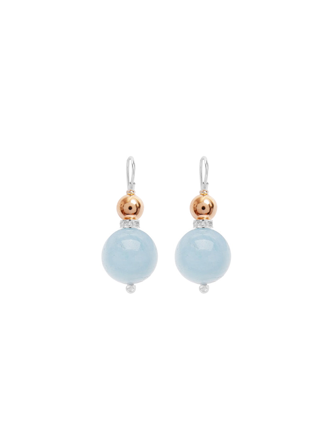Fiorina Jewellery Double Ball Earrings Aquamarine