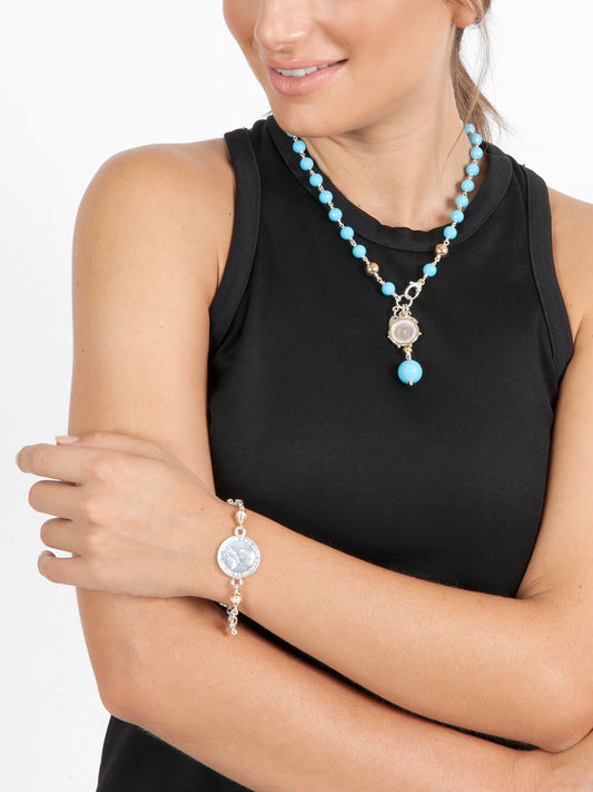 Fiorina Jewellery Cathedral Coin Bracelet Model