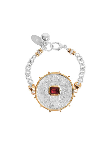 Silver Rosary Tassel Bracelet