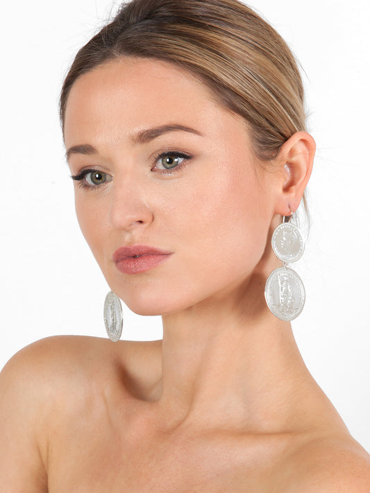 Fiorina Jewellery Monster Double Coin Earrings Model