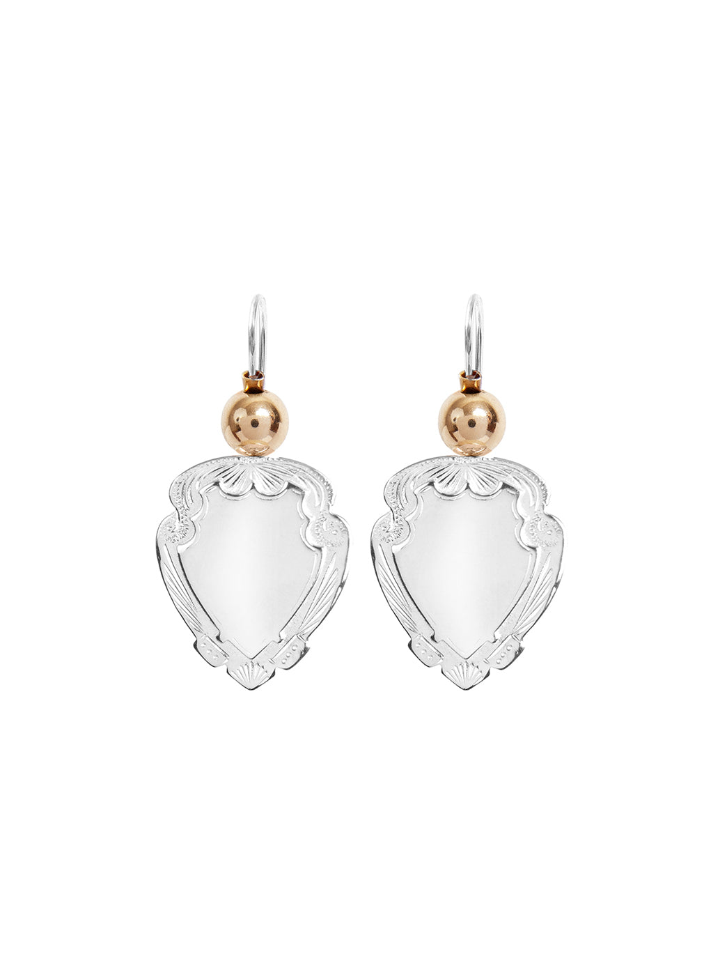 Fiorina Jewellery Shield Earrings Large Gold Highlights