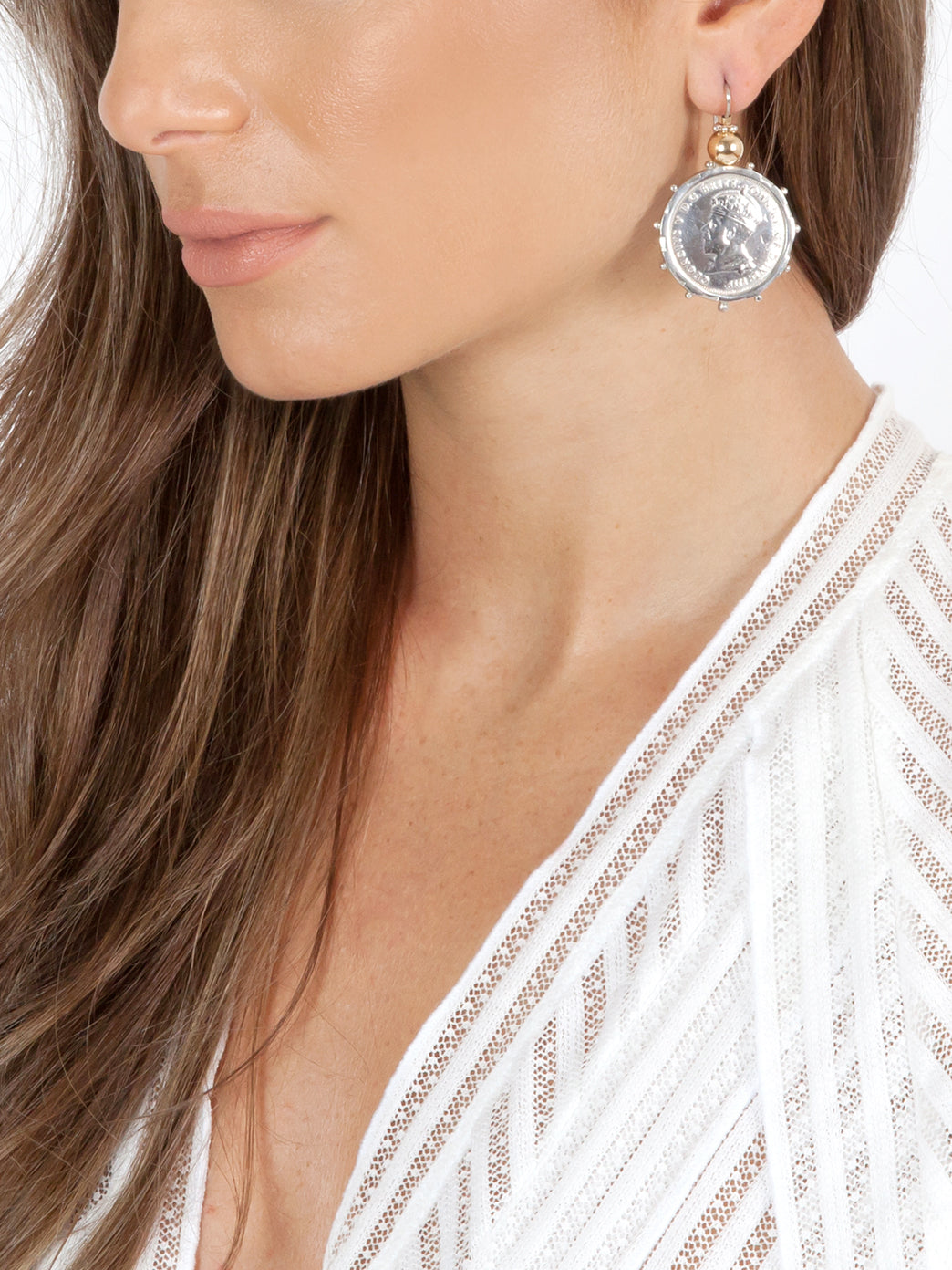 Fiorina Jewellery Silver Encased Parliament Earrings Model