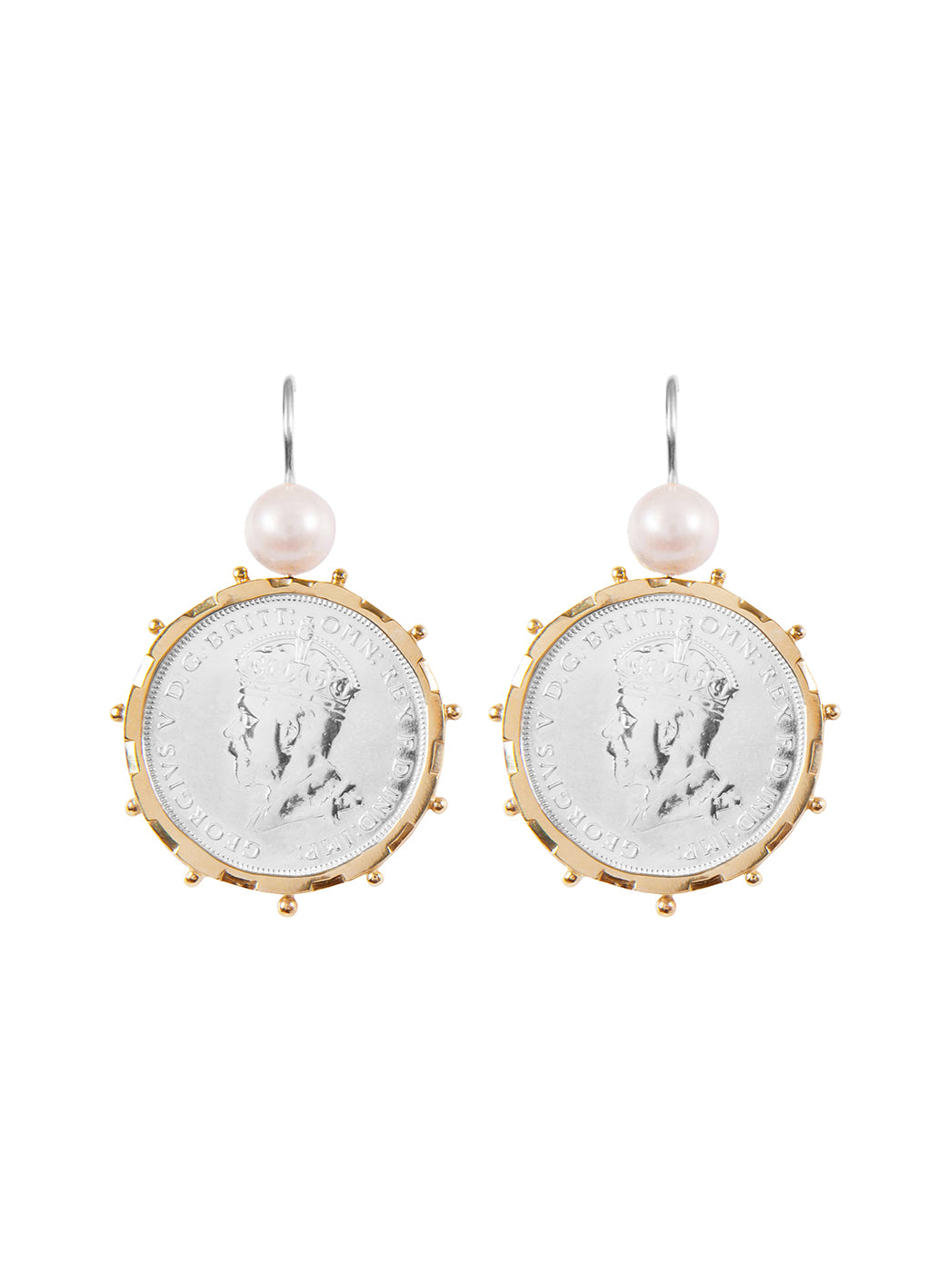 Fiorina Jewellery Gold Encased Parliament Earrings Pearl Highlights
