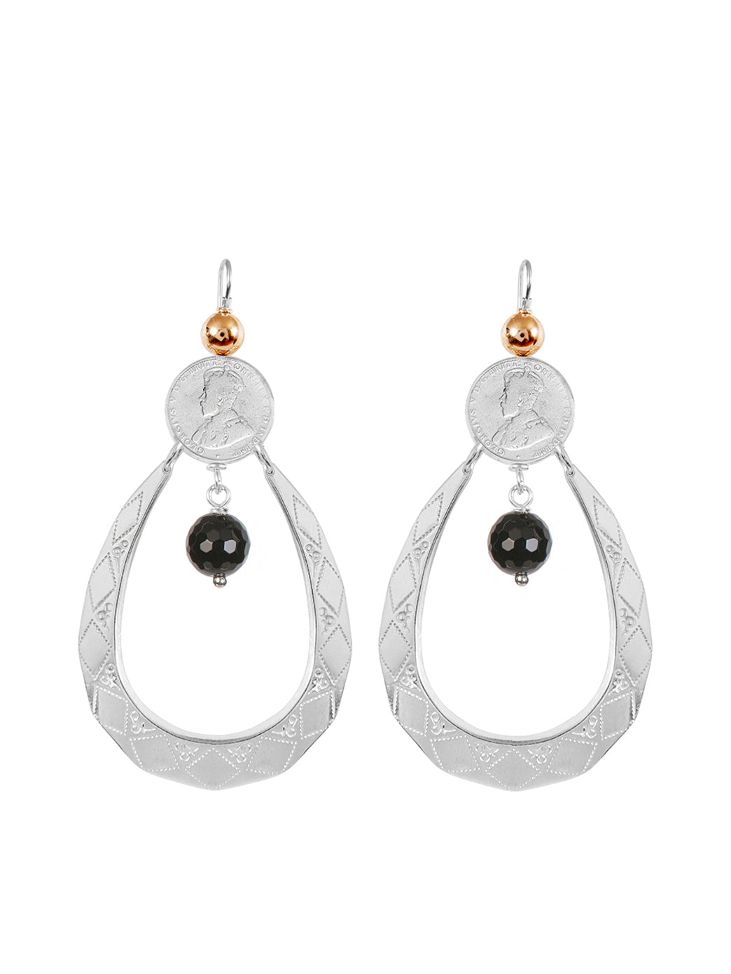 Fiorina Jewellery Sugar Drop Earrings Black Onyx & Gold
