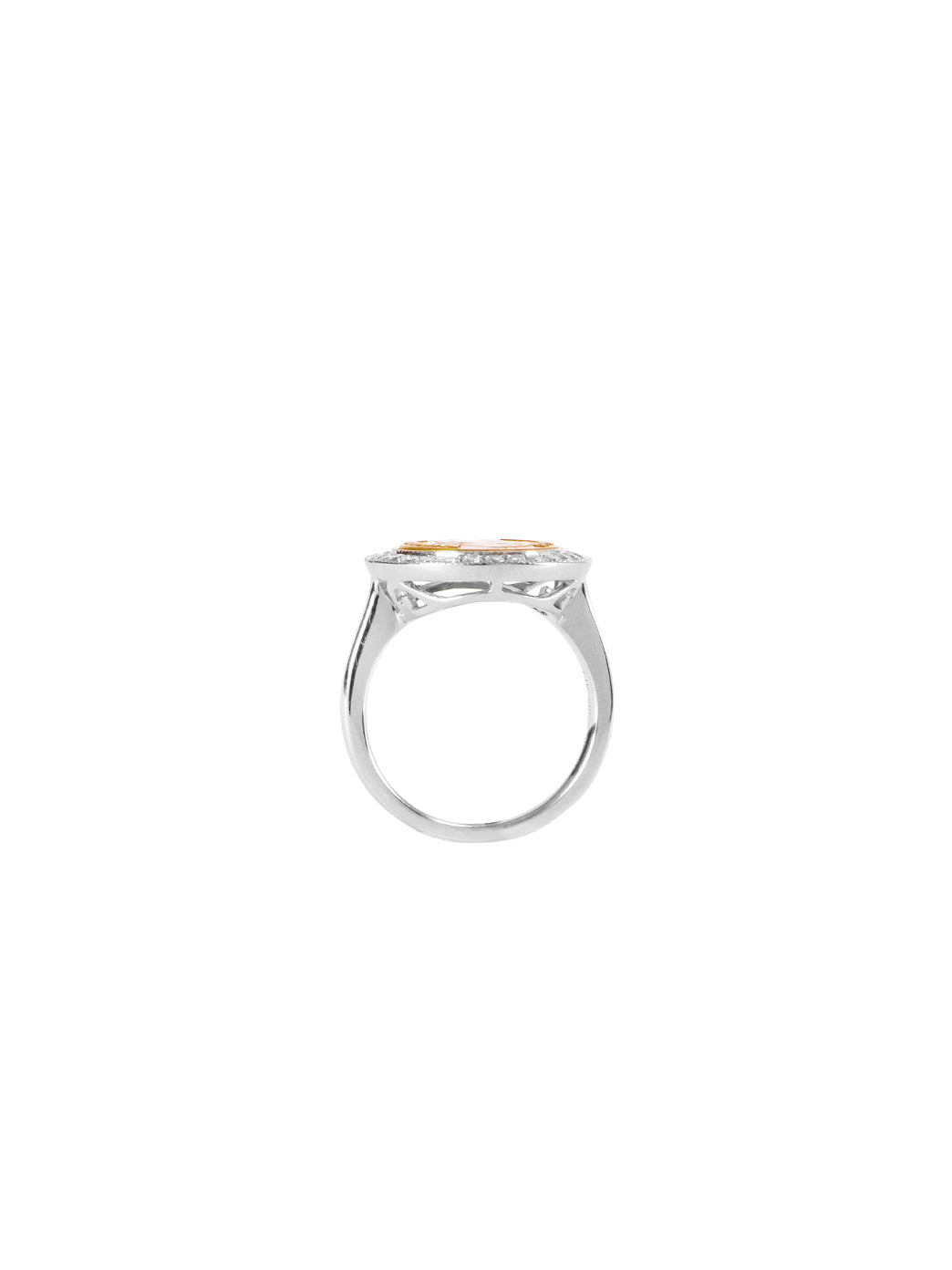 Fiorina Jewellery Gold Button Pinkie Ring Finger View