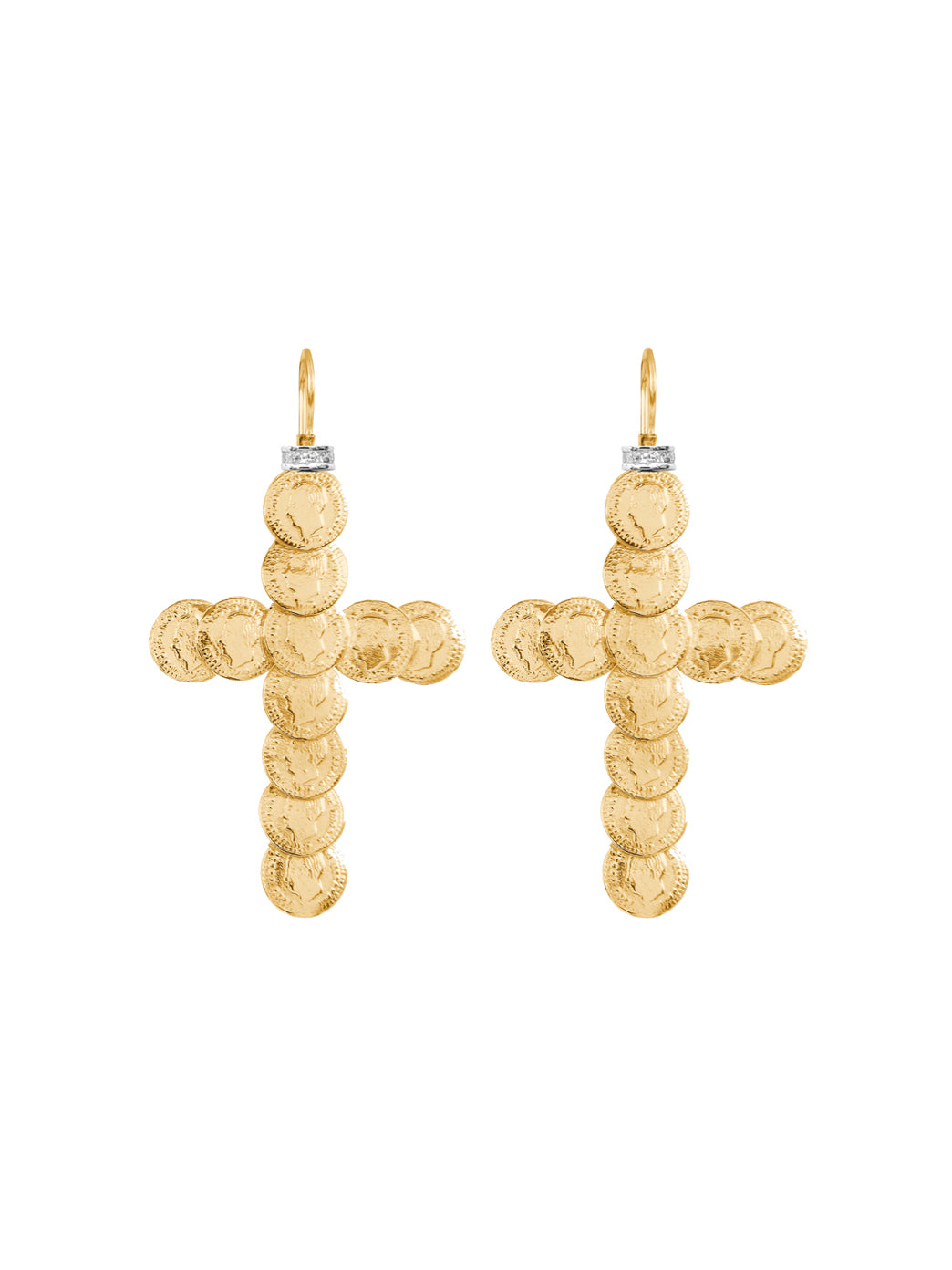 Fiorina Jewellery St Liberus Gold Cross Earrings