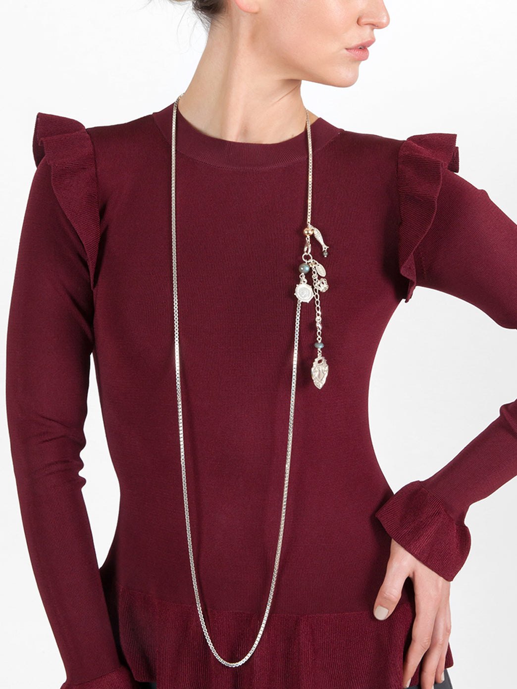 Fiorina Jewellery Monster Helena Strand Necklace Model Front