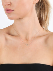 Fiorina Jewellery Diamond Side Cross Silver Necklace Model