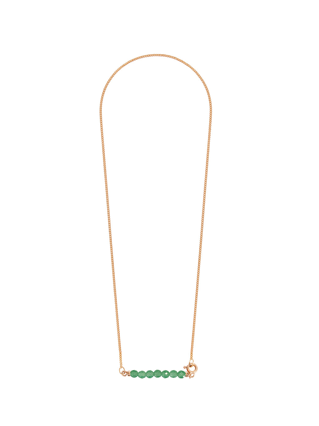 Fiorina Jewellery Gold Friendship Necklace Green Aventurine