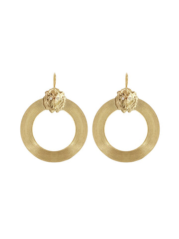 Gold & White Sapphire Hoops