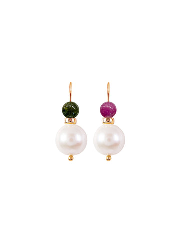 Pearl Double Ball Earrings