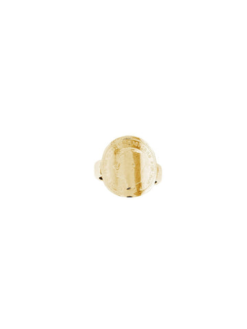 Gold PNG Bent Coin Ring