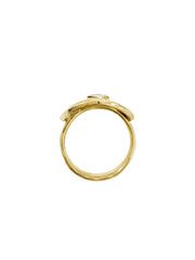 Fiorina Jewellery Gold PNG Bent Coin Ring Side View