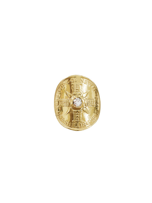 Fiorina Jewellery Gold PNG Bent Coin Ring