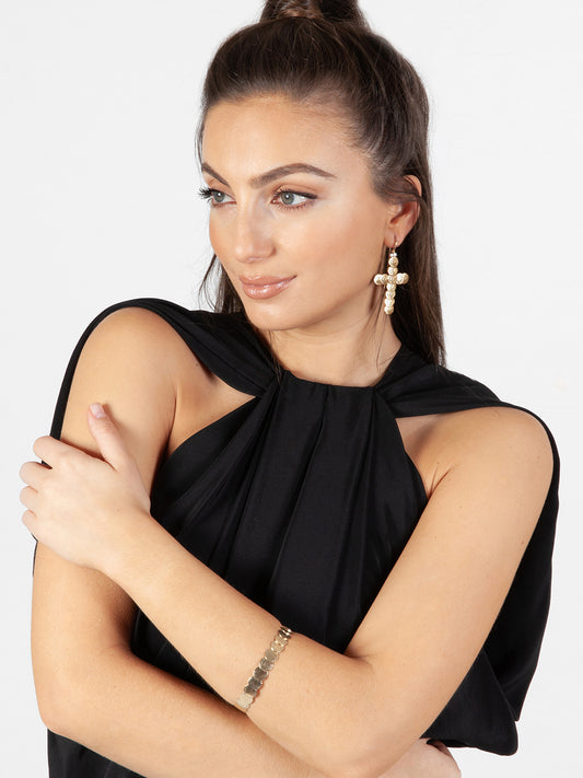 Saint Liberus Cross Earrings Model