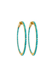 Fiorina Jewellery Gold and Turquoise Hoops Rounds